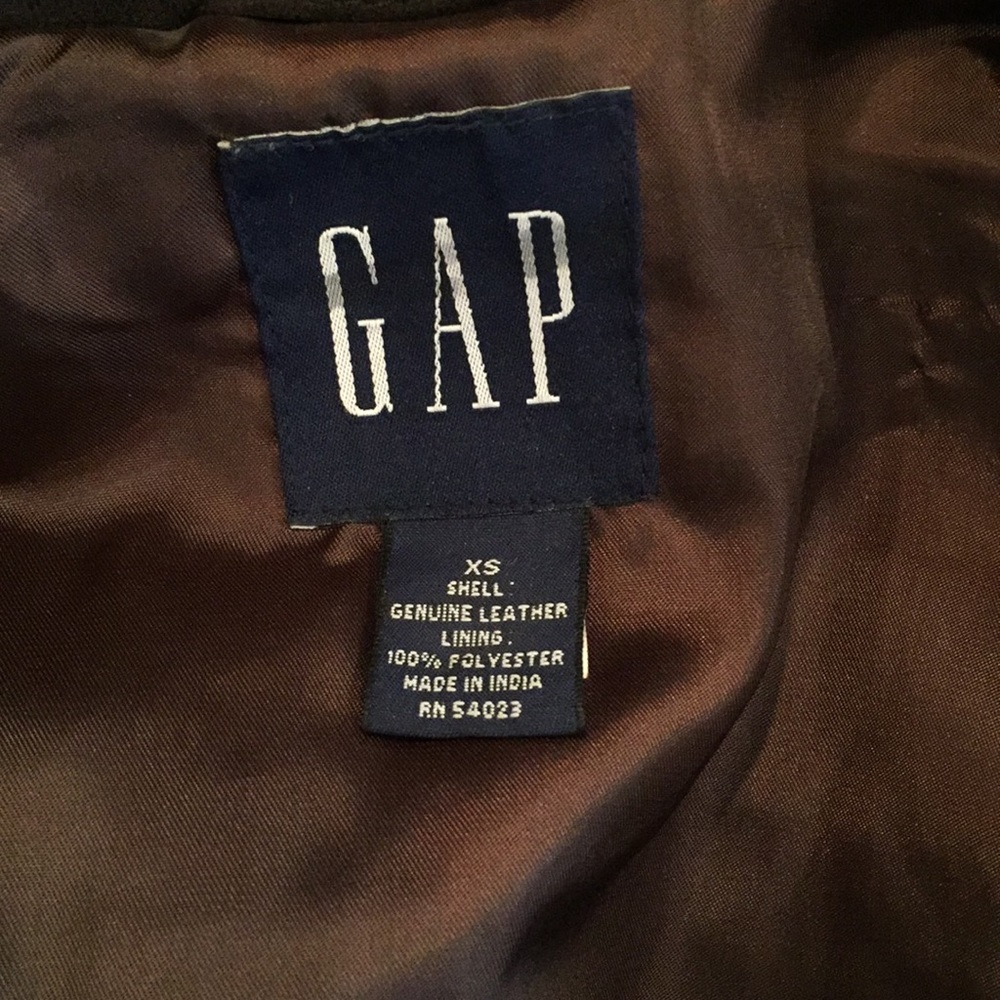 Dark Brown Leather Button Front Jacket - image 3